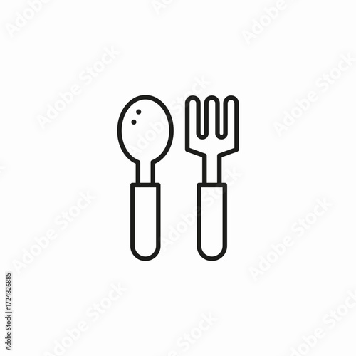 spoon and fork icon sign vector