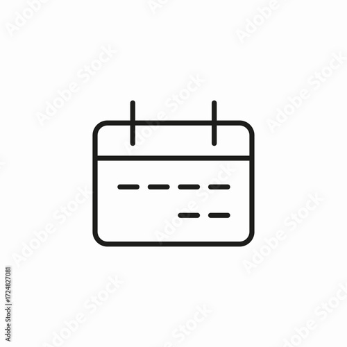 wall calendar icon sign vector