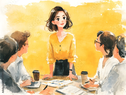 woman leading a discussion at a meeting 