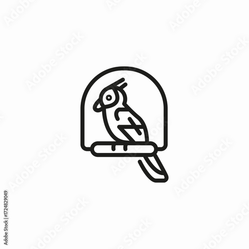 bird in cage icon sign vector
