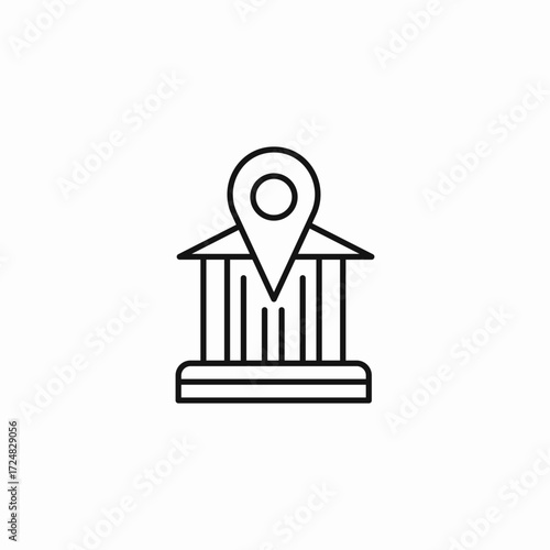bank location pin icon sign vector