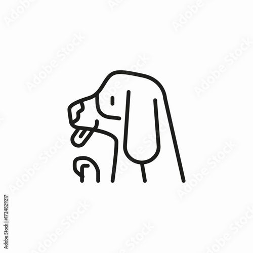dog head profile icon sign vector