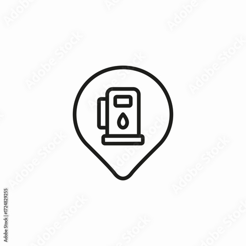 gas station pin icon sign vector