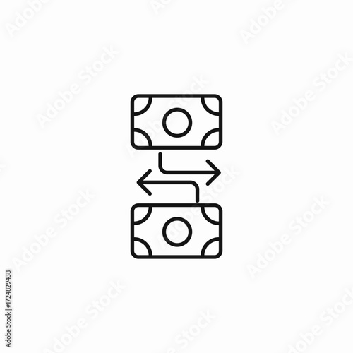 money bill transfer icon sign vector