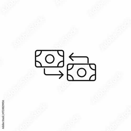 money transfer exchange icon sign vector