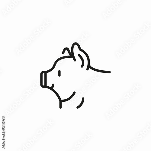 smiling pig face icon sign vector