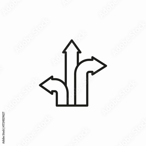 three way arrows icon sign vector