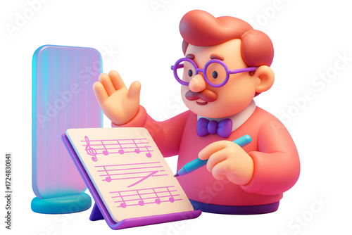 cartoon musician writing music notes clip art preview