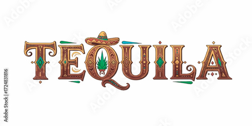 Decorative Tequila Typeface with Mexican Style