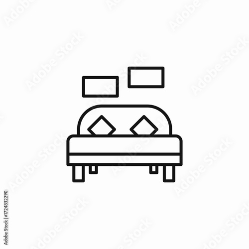 bed with pillows icon sign vector