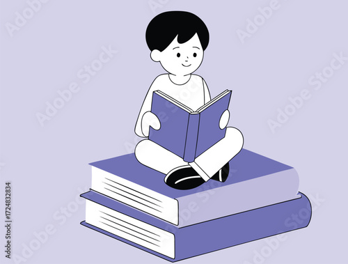 boy with books