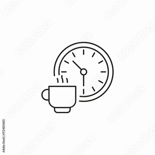 coffee break time icon sign vector