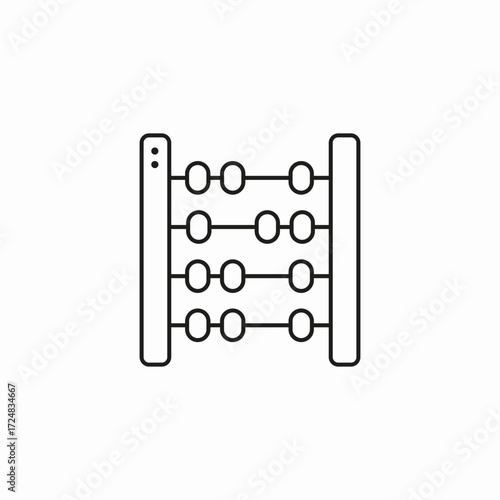 four row abacus icon sign vector