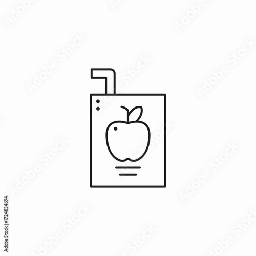 juice box apple icon sign vector