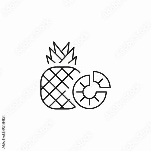 pineapple fruit icon icon sign vector