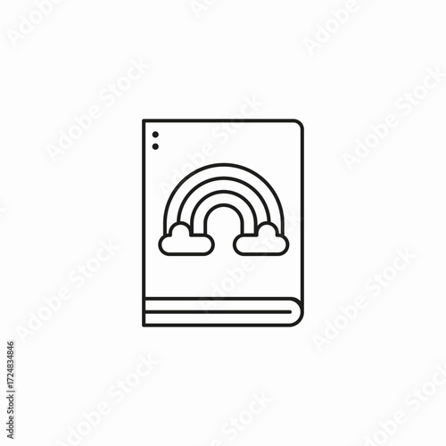 rainbow book icon icon sign vector