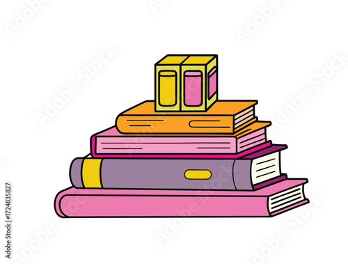 vector illustration of a stack of books