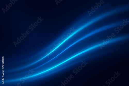 Blue abstract wavy digital background with glowing lines