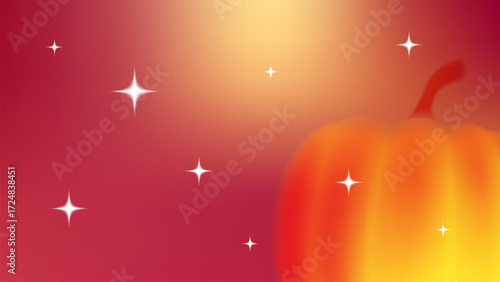 Autumn background with a pumpkin in a minimalist style with a soft gradient. Vector design for banners, advertising, covers, print, and packaging