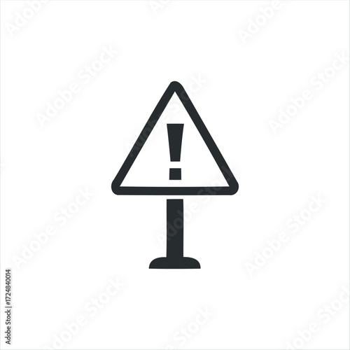 Black glyph roadblock icon with white background. Minimalist vector illustration of traffic barrier, perfect for road construction, warning signs, safety, and transportation des