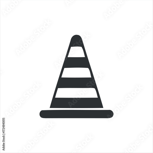 Black glyph roadblock icon with white background. Minimalist vector illustration of traffic barrier, perfect for road construction, warning signs, safety, and transportation des