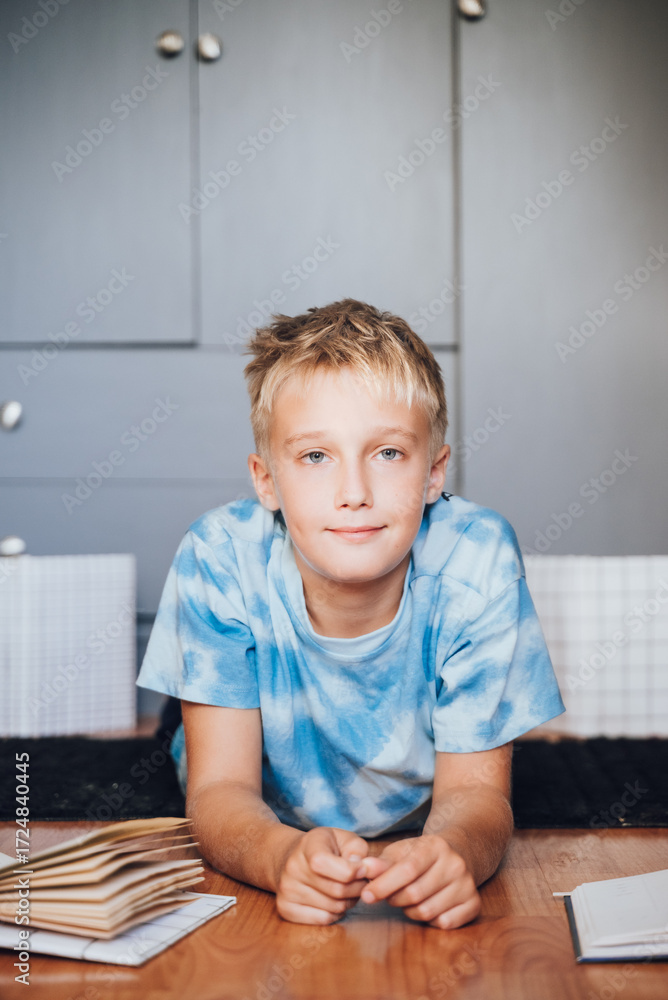 Naklejka premium handsome boy with blue eyes, blond