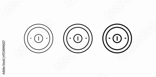 circular slotted lock icon sign vector