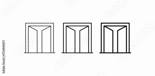 closed double door icon sign vector