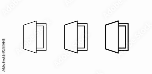 door ajar open icon sign vector