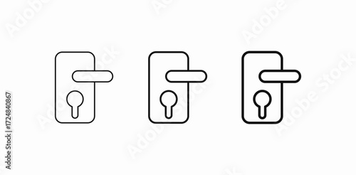 door handle keyhole icon sign vector