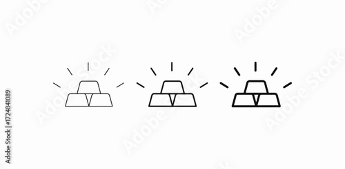 gold ingots icon icon sign vector