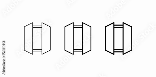 revolving double doors icon sign vector