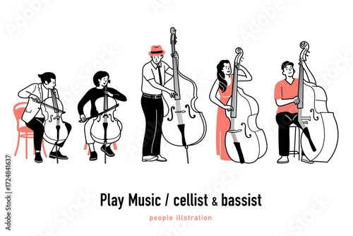 Performance by a cellist and a bassist.