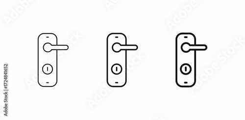 vertical door handle icon sign vector