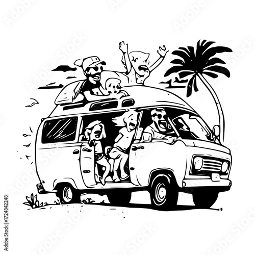 Camping life better illustration with van design