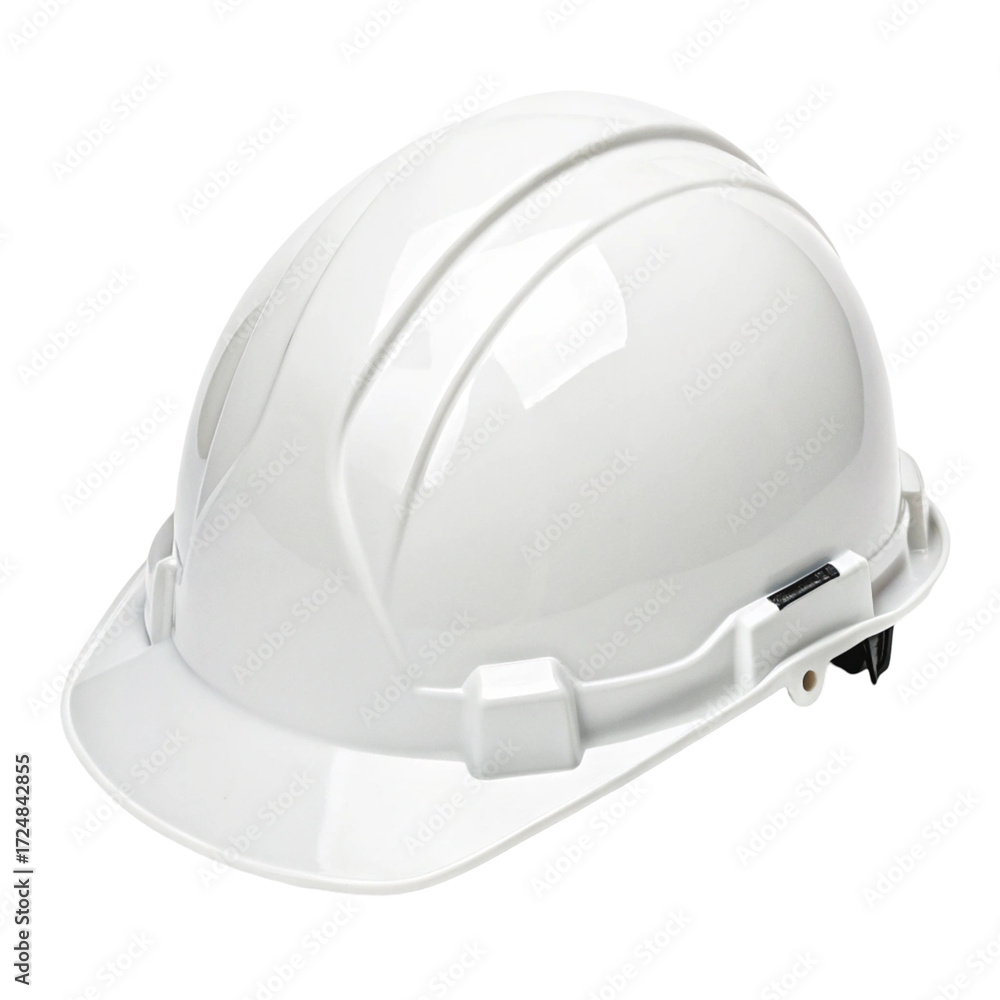 Fototapeta premium White construction hard hat isolated on transparent background