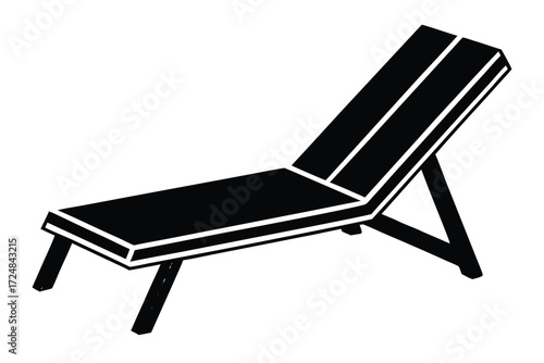 sun lounger vector icon silhouette