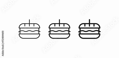 hamburger on bun icon sign vector