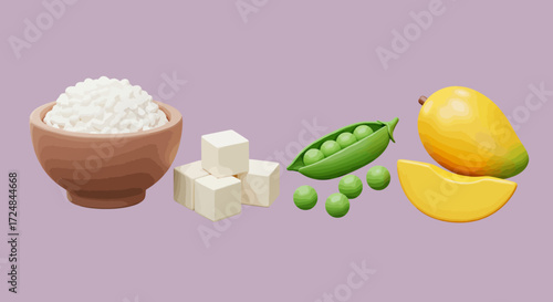 Festive Christmas pattern with red and green ornaments on white background.