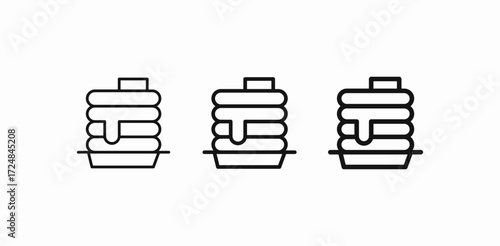 stack pancakes syrup icon sign vector