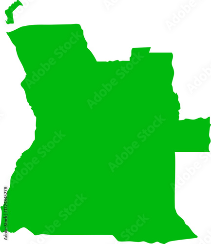 Green Map of Angola: Simple, Clean, and Informative Geographic Vector Illustration for Presentations and Educational Materials

