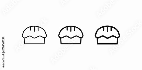 three loaves of bread icon sign vector