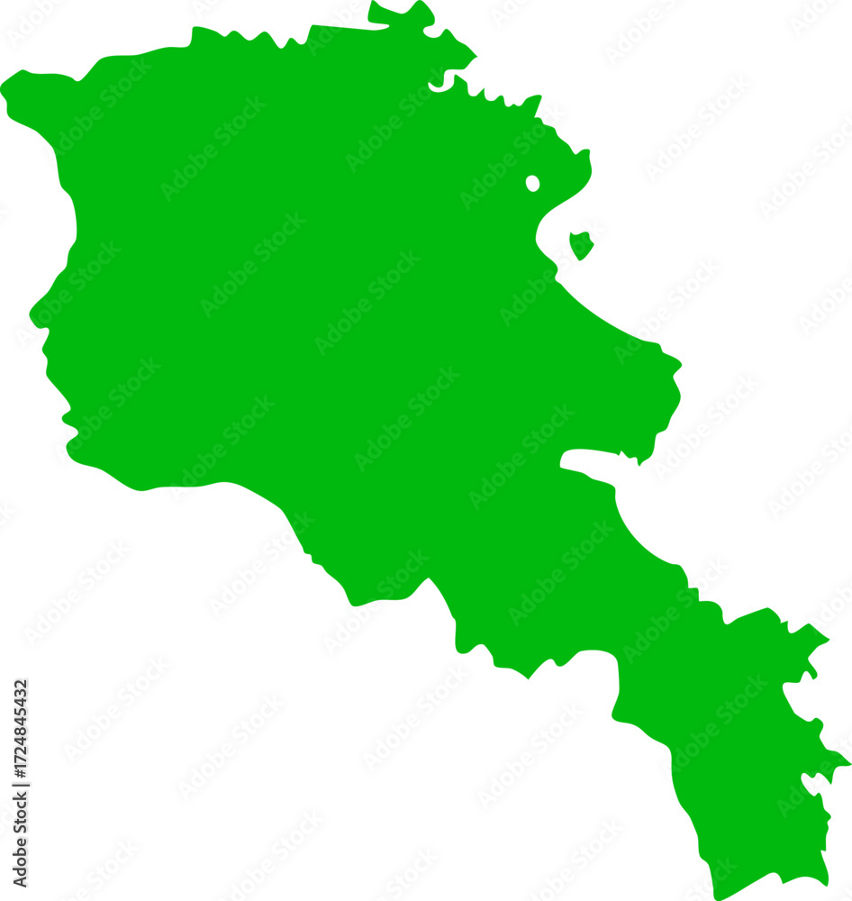 Obraz premium Bold Green Outline Map of Armenia: Simple, Clean, and Informative Geographic Vector Illustration for Presentations and Educational Materials.