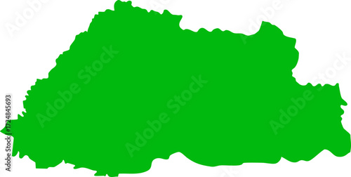Green Bhutan Map: Simple, Clean, and Modern Geographic Vector Illustration for Travel, Education, and Business Presentations.