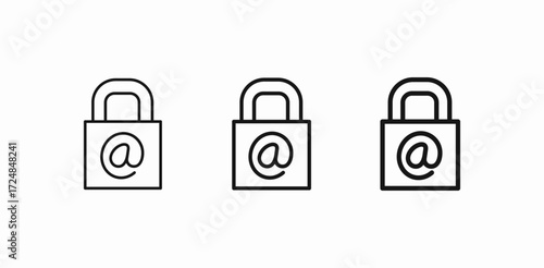 secure locked email icon sign vector