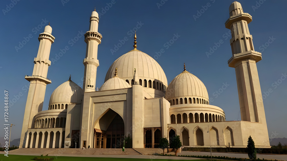 Obraz premium It has been called a mosque with contemporary architecture that has Islamic architecture influences.