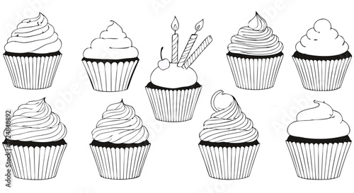 Collection of cupcakes