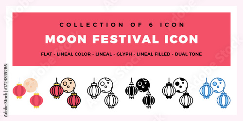 Moon Festival Icon Set Celebrate the Mid-Autumn Festival with Style
