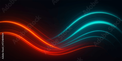 Abstract red fractal background with glowing lines and dynamic waves