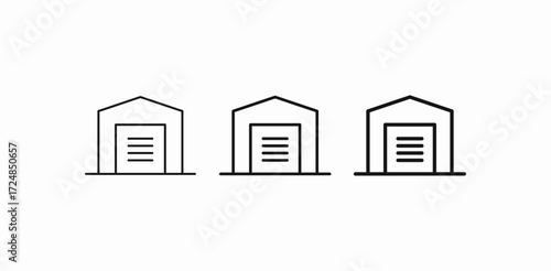 delivery warehouse building icon sign vector